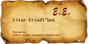 Elter Erzsébet névjegykártya